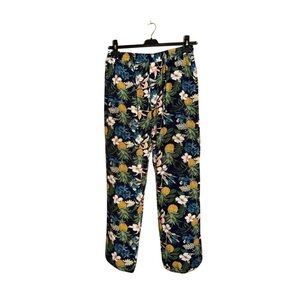 Pineapple & Tropical Patterned Chicoree Drawstring Pants (Size L)